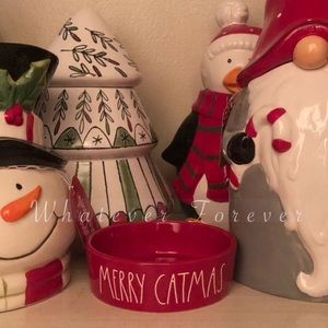 Rae Dunn Christmas release Merry Catmas red Pet Dish